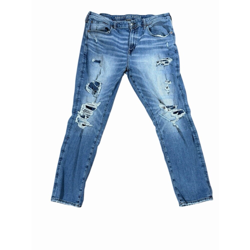 American Eagle Outfitters Airflex+ Straight Men's Jeans Blue Denim, 38 x 32